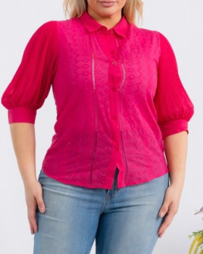 Fuscia Plus Top